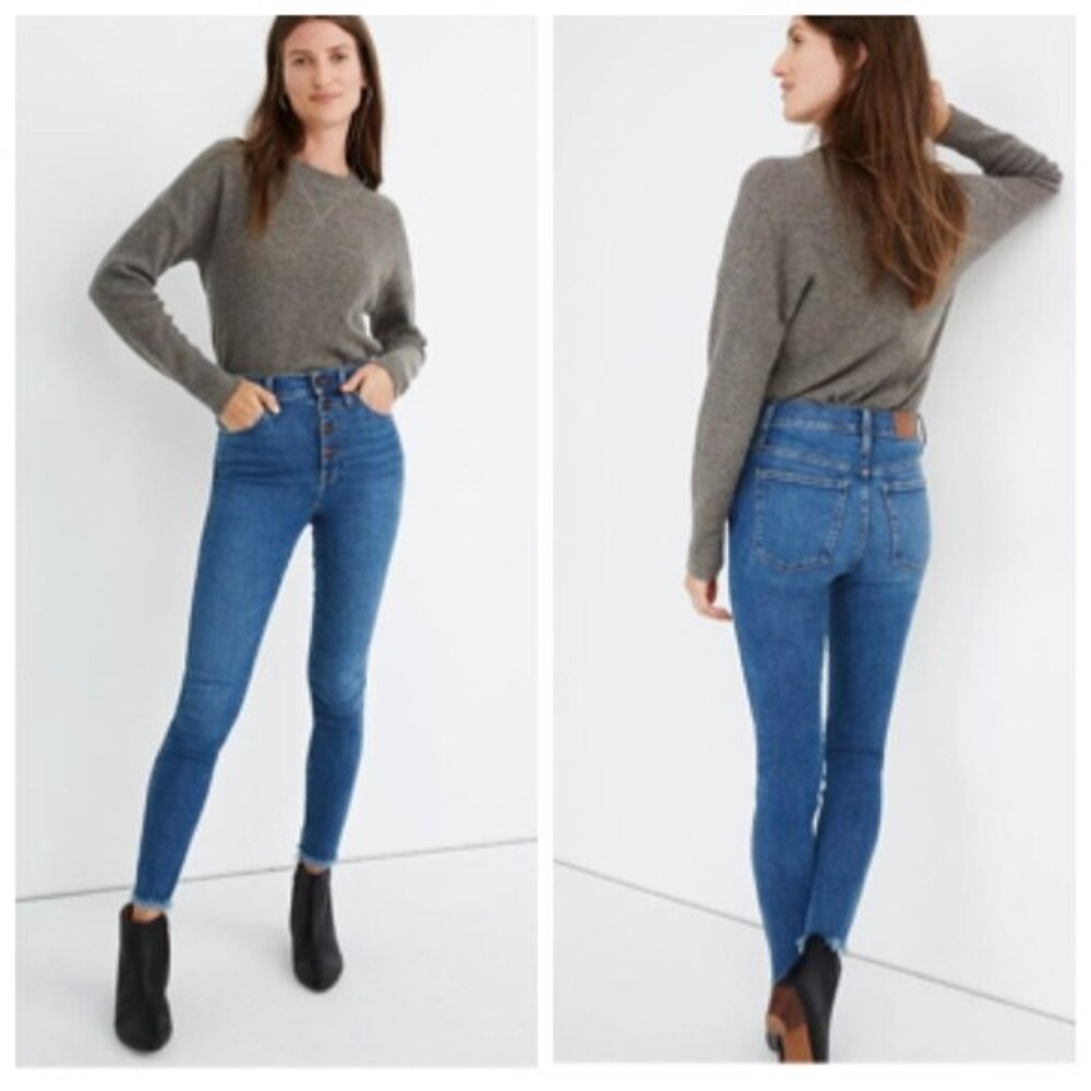 Madewell Petite 10" High-Rise Skinny‎ Jeans Mackey Wash Women's Size 25P